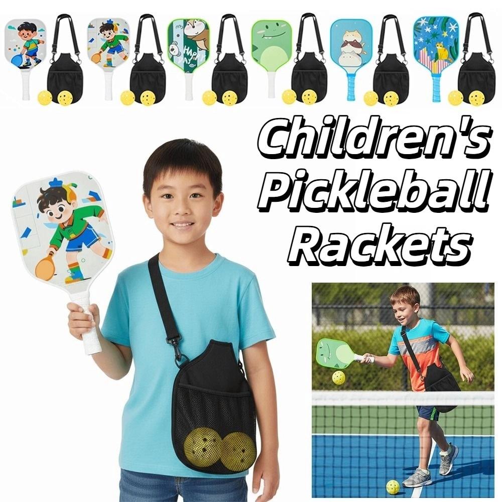 Colorful Kid's Pickleball Set Lightweight Children's Pickleball Rackets  Outdoor Sports