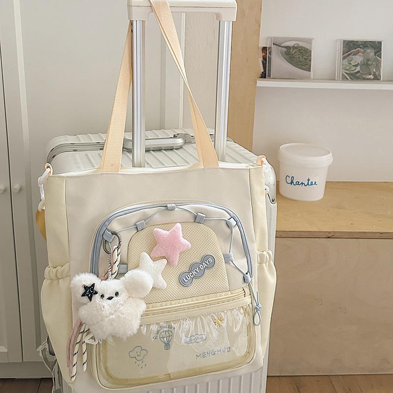 Large capacity Girl Messenger Bag Korean Joker Junior High School Students' Class Tutoring Handbag Leisure Joker Shoulder Bag.
