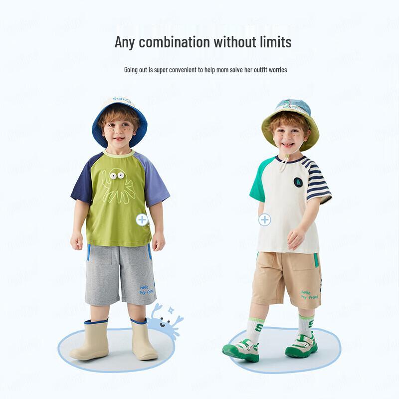 MQDMINI Boys' Cartoon Dinosaur Casual Shorts