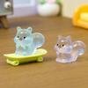 Micro-Landscape Simulation Glow-In-The-Dark Little Squirrel Diy Handmade Doll House Home Decoration Handicraft Small Ornaments