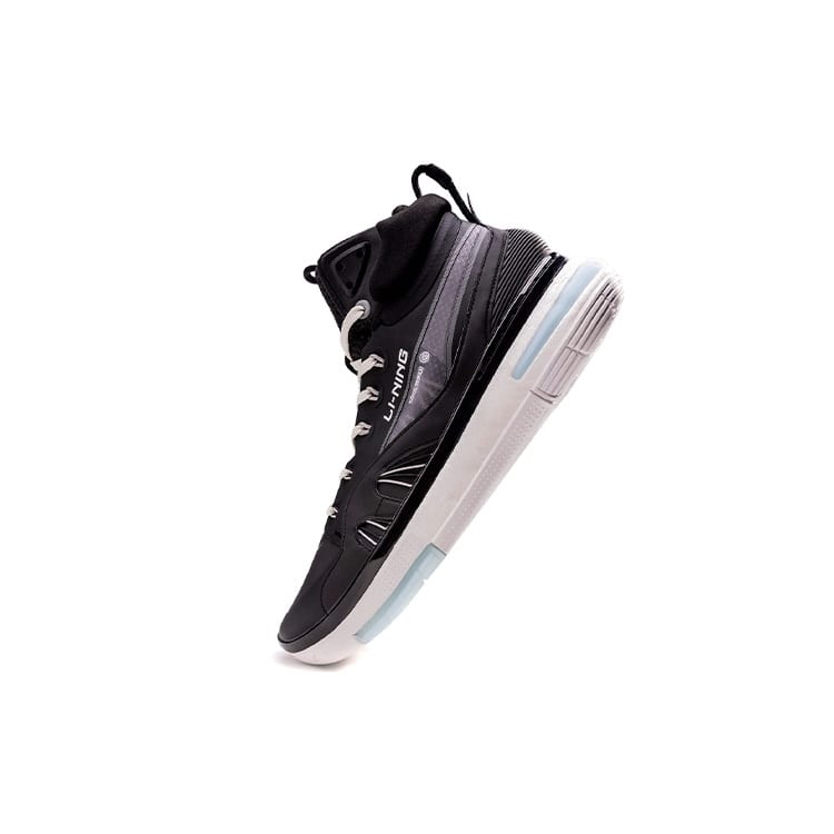 Li Ning 937 Abrasion Resistant Slip Resistant High top Vintage Basketball Shoes Men's Black ABAR009-5