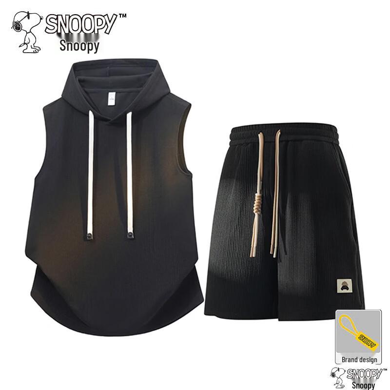 SNOOPY Men s Summer Ice-Cool Breathable Two-Piece Set XL