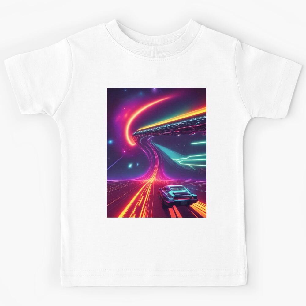Car Synthwave, neon, futurist, kids, game, children, future Kids T-Shirt 140