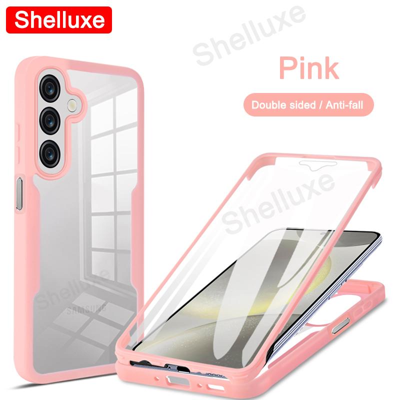 360 Full Body Front+Back Clear Case Shelluxe For Samsung A56 A36 A26 A06 A16 4G 5G Silicone Double Sided Shockproof Phone Cover