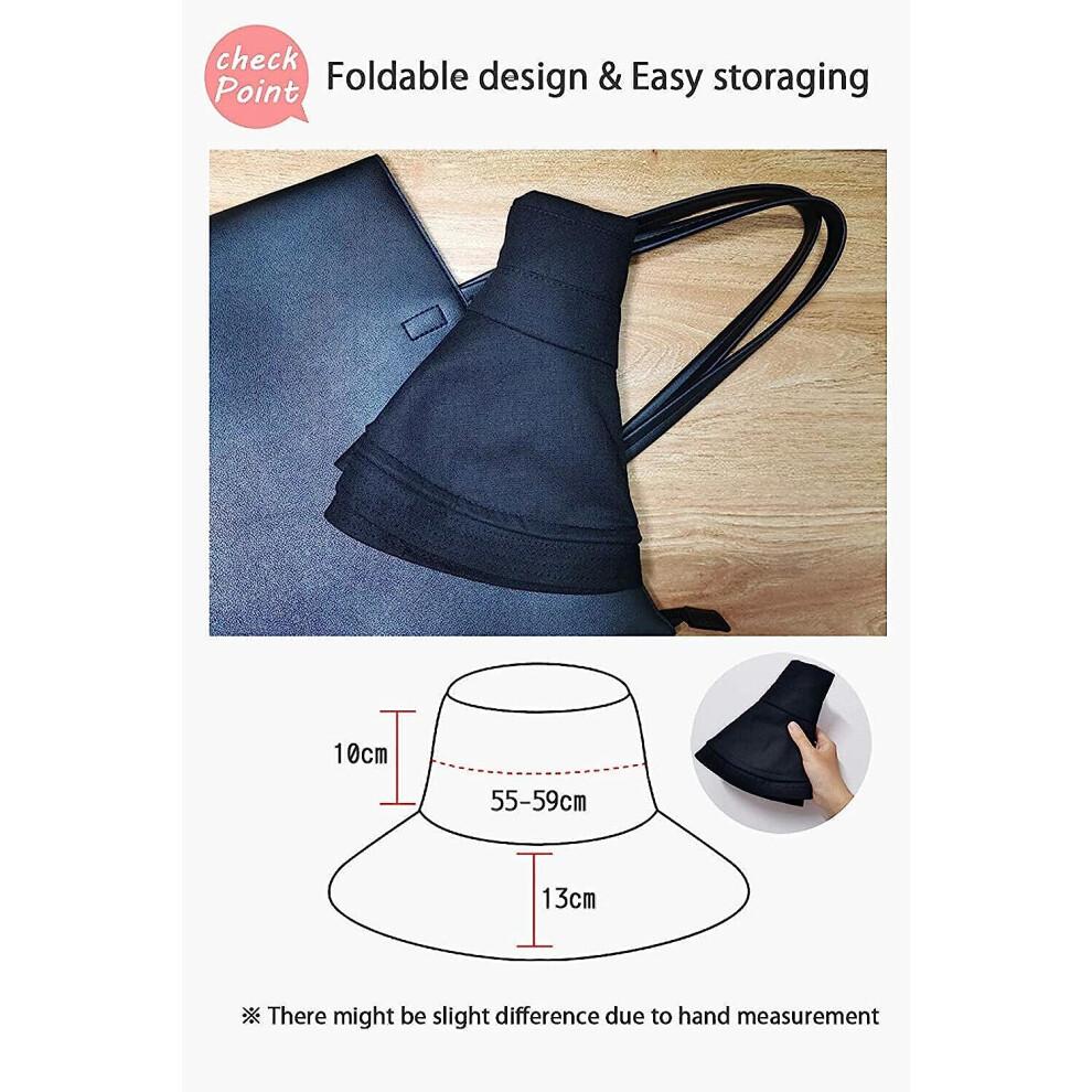 Wide Brim Bucket Hat - UPF50+ Protection Travel Beach Sun Hat with Semi-Rigid Adjustable Foldable Brim