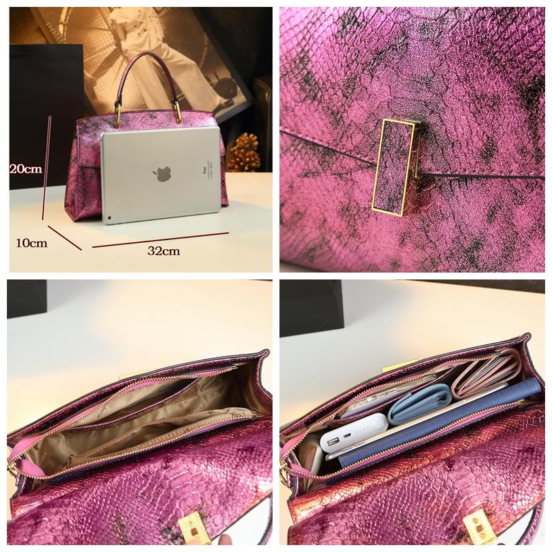 Kožené dámské tašky s hadím potiskem Luxusní módní dámské kabelky Shell Taška přes rameno Crossbody Přenosné maminkovské nákupní tašky s horním uchem