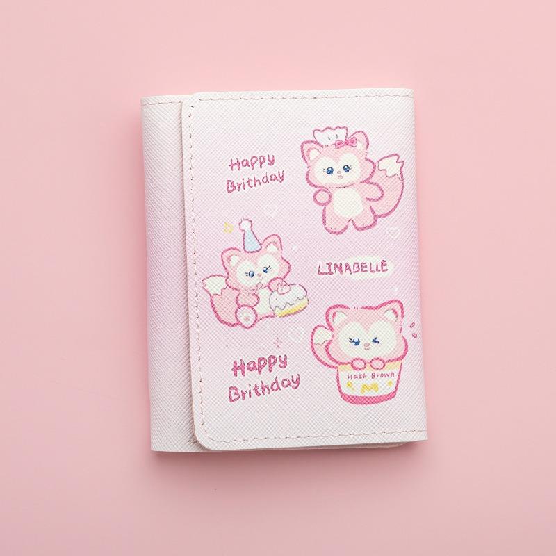 New cute cartoon change bag men's and women's zipper short multi-card wallet card bag