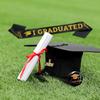 Black Golden Graduation Set Class of 2026 With Tassel Tassel Bachelor Cap Badge Plain Cloth Satin Graduation Shoulder Strap