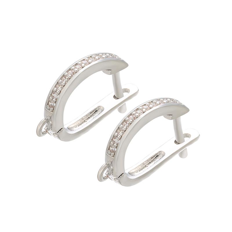 ZHUKOU Brass Gold Earring Hooks Accessories Crystal stud earrings hook for handmade Earrings Jewelry Making VE94
