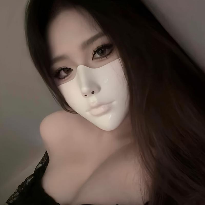 Trendy Half Face Punk Aesthetic Mask Halloween Cosplay Costume Accessory Dress Prop For Men Women Festival Performance Decor Gif
