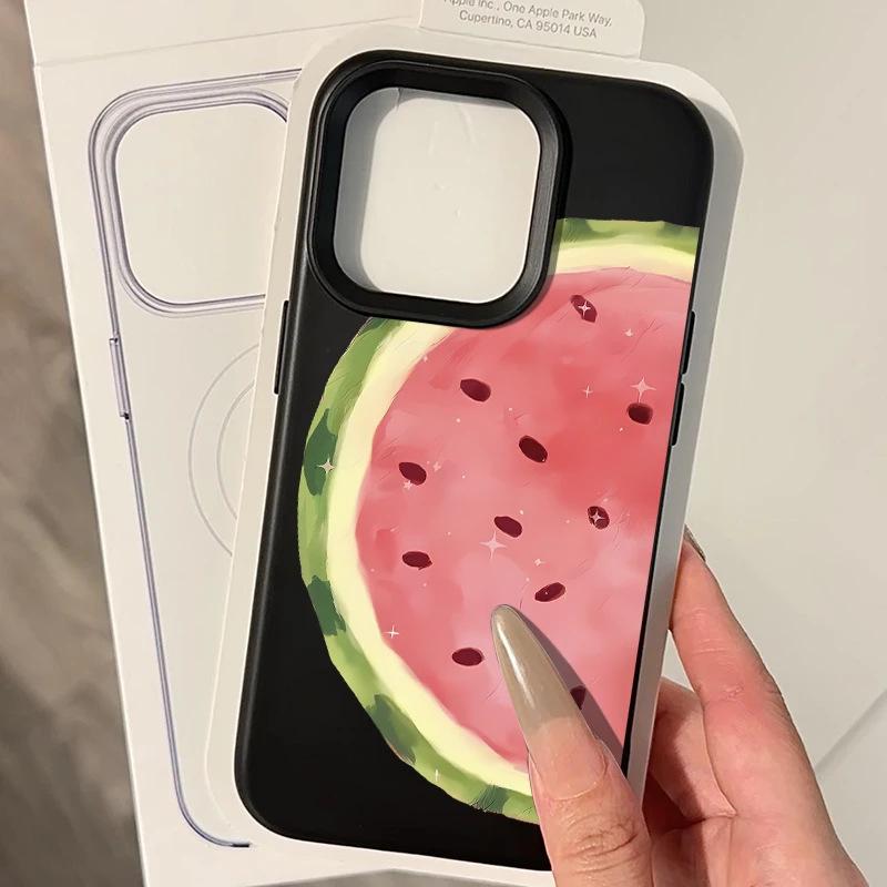 Ins Summer Watermelon Is Suitable for Apple iPhone17/16 Mobile Phone Case 14 Liquid Glutinous Rice 13 Fresh 12 Soft 15