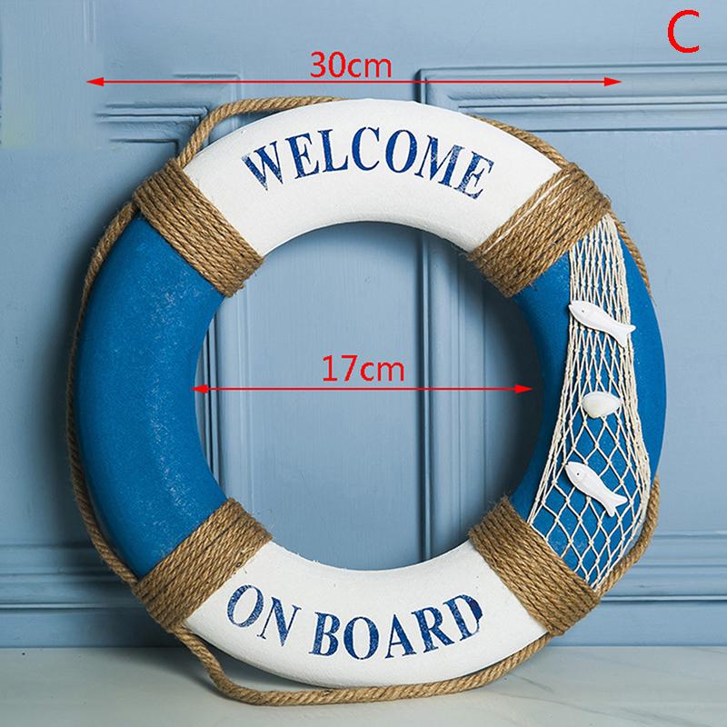 Navy Mediteranean Sea Family Adorment Life Buoy Wall Hanging Decorations Bar Home Decor Props Nautical Life Ring Wedding Crafts