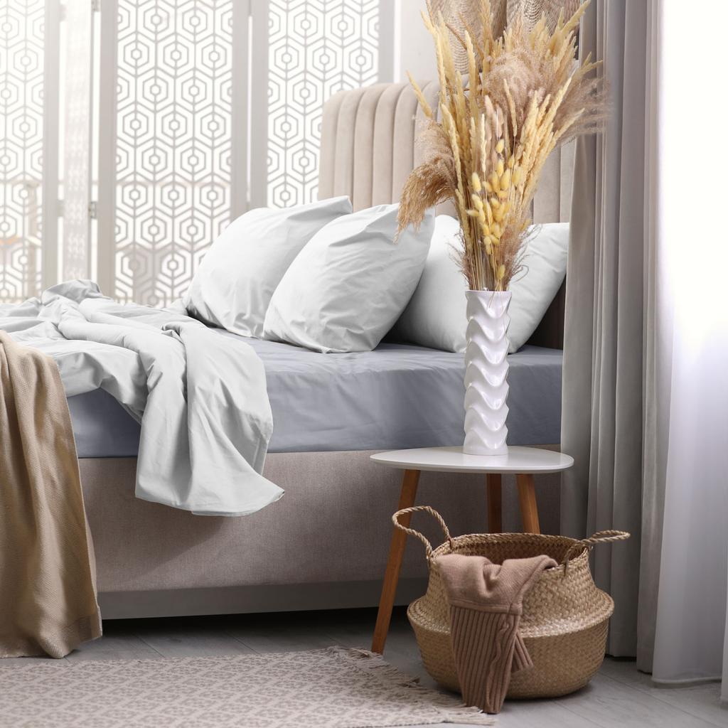 Cotton Fitted Sheet 60x120 FROTA for a Cot, Light Gray