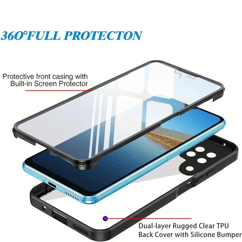 2 v 1 Oboustranný Průhledný Odolný Ochranný 360 Stupňový Kryt Pro Samsung Galaxy M52 5G M33 M53 A05 A05S A04S A15
