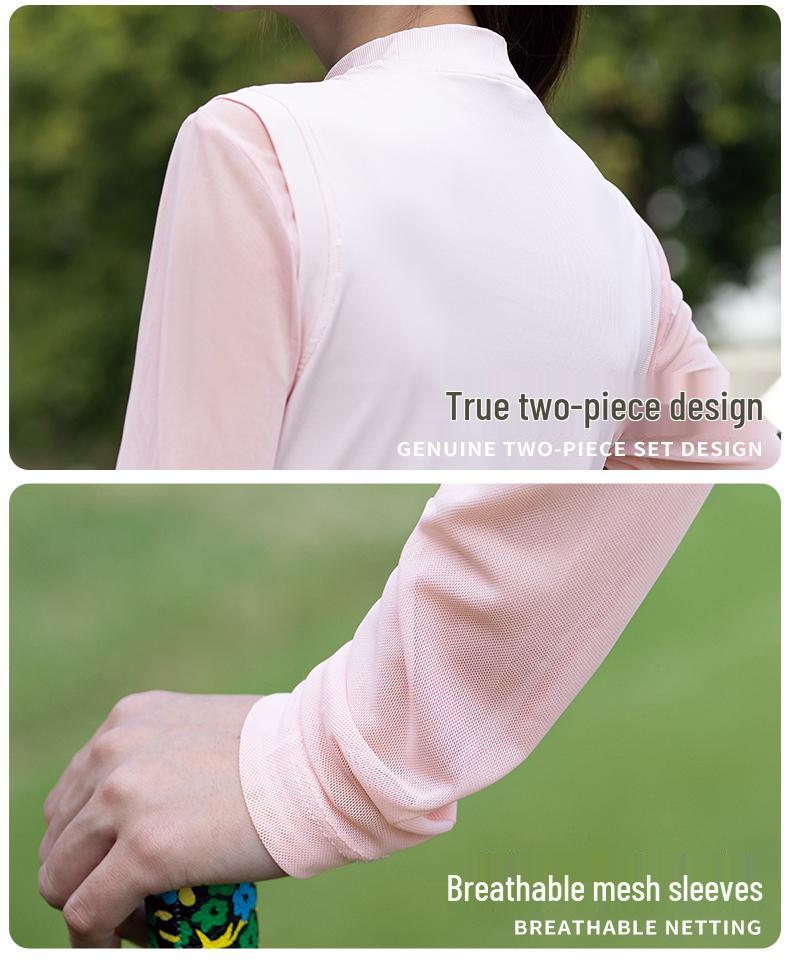Women's Golf Two-Piece Set: Breathable Long Sleeve T-Shirt and Top - Spring/Summer Sportswear