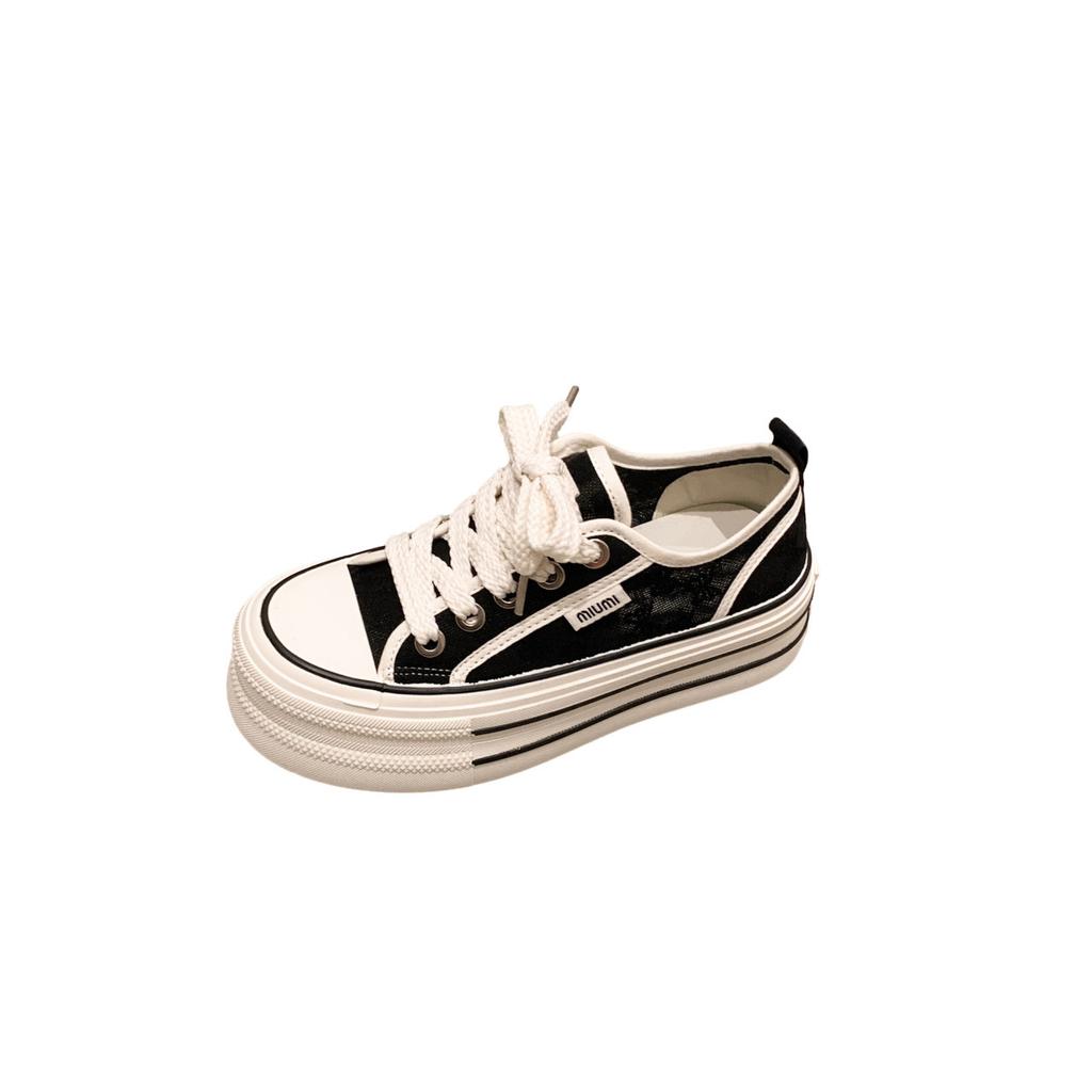 Breathable new thick little white shoes women's summer shoes 2025 super fire with baseplate thin canvas shoes season casual versatile skirt