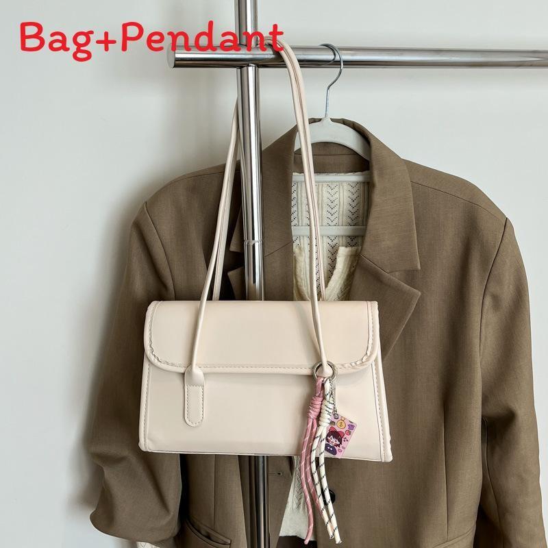 Pu Handbag Stylish Shoulder Bag With Solid Color Design For Casual Street