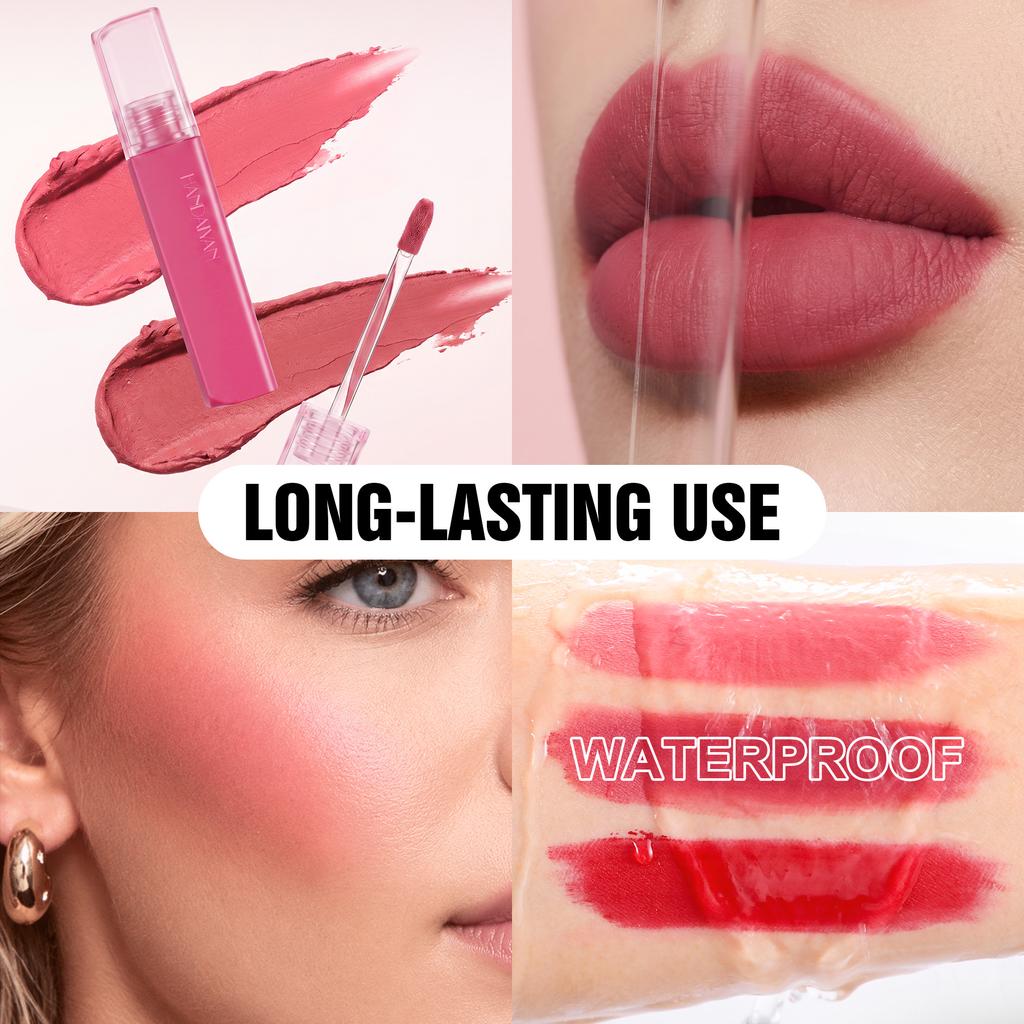 HANDAIYAN 6pcsVelvet Matte Lip Mud Set, Multi Use Lip & Cheek Tint Blush Waterproof Long Lasting Lipstick Cream, Lip Makeup for Daily Party Cosmetics