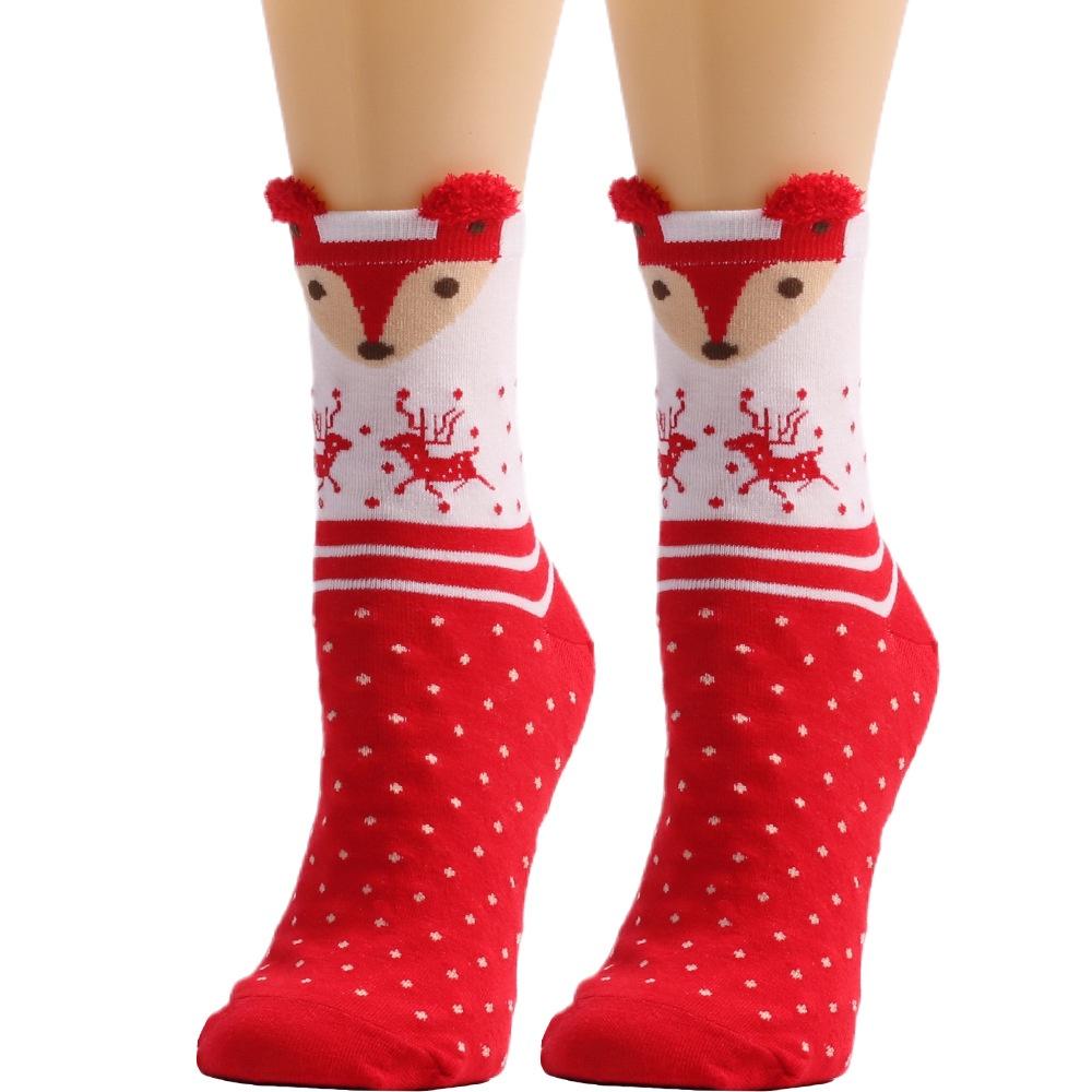 Calcetines Navideños de Dibujos Animados Lindos Nuevos Calcetines de Reno para Mujer Calcetines de Media Caña Colección Otoño 2022