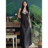 Mulberry Silk Sexy Nightgown, Pajamas, Dyed Long Dress, Women's V-neck Suspender Skirt, Women's Nightgown, Dressing Gown