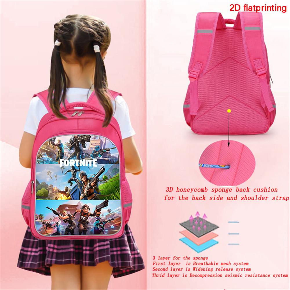 FORTNITE Cartoon Student Mochila Backpack, Dual Zipper Pockets, Lightweight Durable 16 Inch Kids Bag, for Boys & Girls Ages 6-12