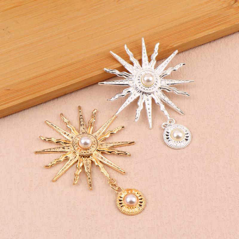 10Pcs Baroque Style Pearl Sunflower Pendant Jewelry Diy Wedding Clothing Bow Jewelry Decoration Accessories