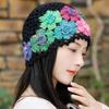 Crochet Flower Hollow Knitted Hat Woolen Ethnic Style Pullover Hat Beanie Cap  Apparel Accessories
