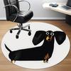 1pc Dachshund Pet Office Round Area Rug, Indoor Mat Suitable ForOffice, Under Office Chairs Bedroom Living Room Home Decor, Room Deco 081