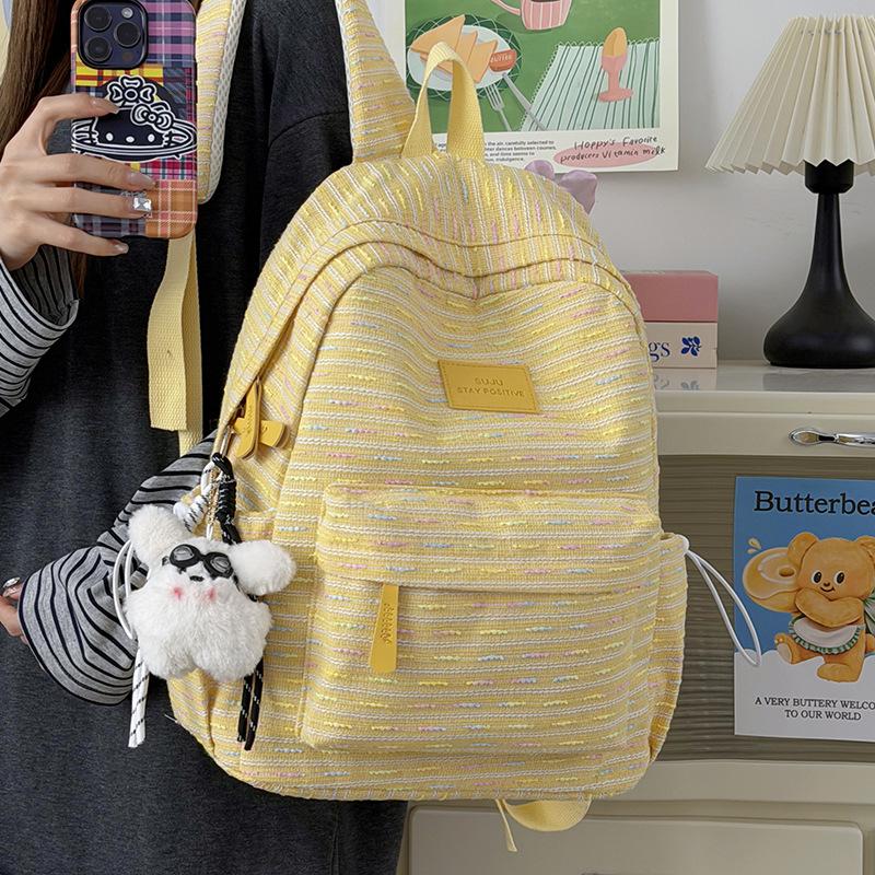 Schoolbag new Japanese ins niche literary and artistic small fresh plaid schoolbag female campus high school college student backpack