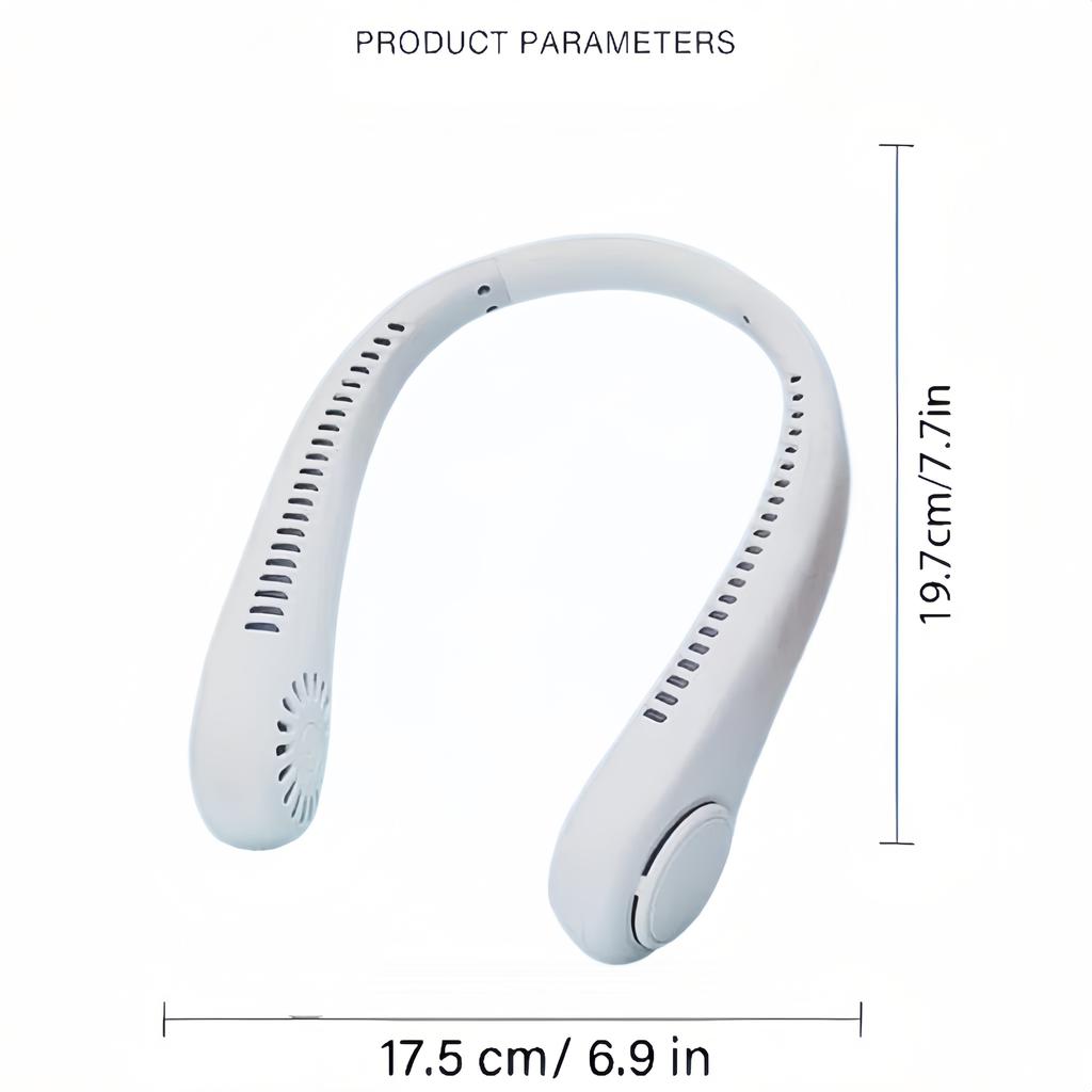 USB Rechargeable Neck Fan, 3-speed Wind Adjustment, Wireless Neck Cooling Fan, Portable Neck Fan