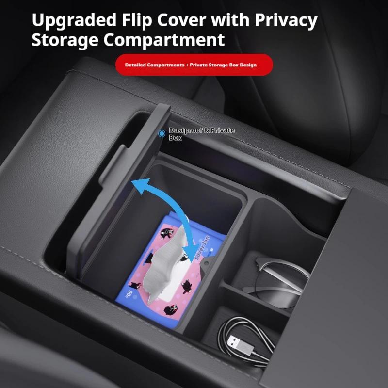 Suitable for Tesla Model Y Armrest Box Storage Box Car Storage Car Accessories Modification Car Accessories