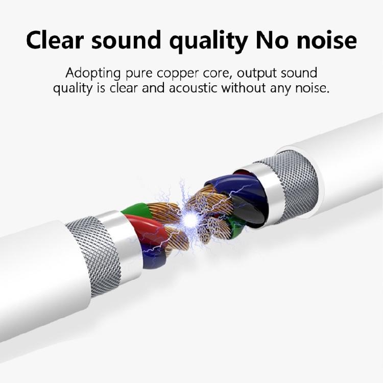 2,76 Zoll Typ-C auf 3,5-mm-Audio-Adapterkabel mit klarem, störungsresistentem Klang Schwarz