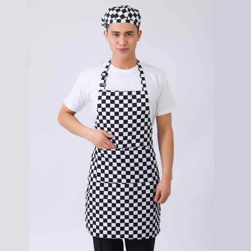 Striped And Peppers Print Sleeveless Apron For Restaurant Chefs And Waitstaff