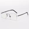 Men's Titanium Rimless Blue Light Blocking Glasses for Office and Business Use - Lightweight, Luxury, Fits Myopia Lenses, Unisex