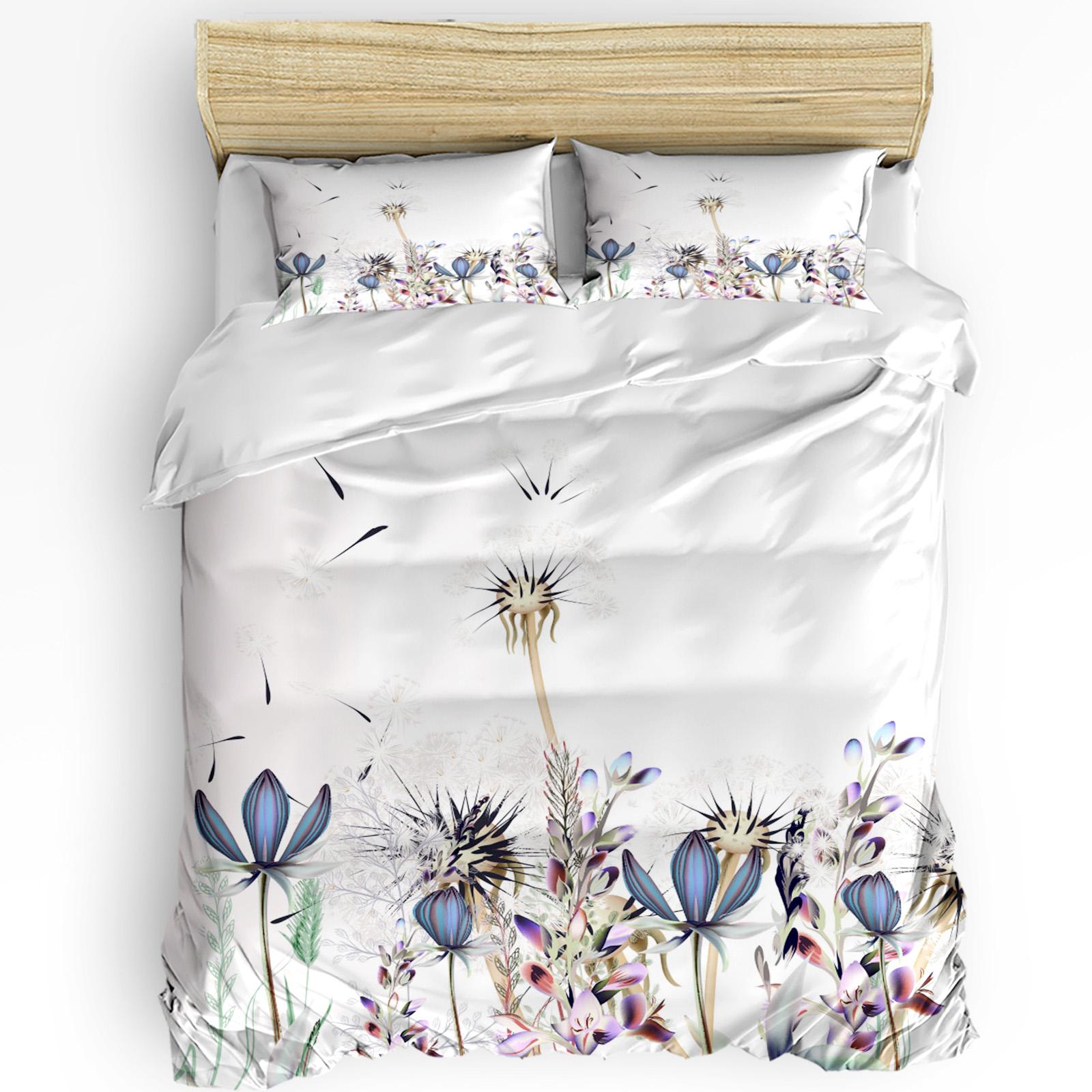 

Dandelion Flower Plant Duvet Cover Bed Bedding Set For Double Home Textile Quilt Cover Pillowcases Bedroom Bedding Set No Sheet (135x200cm)