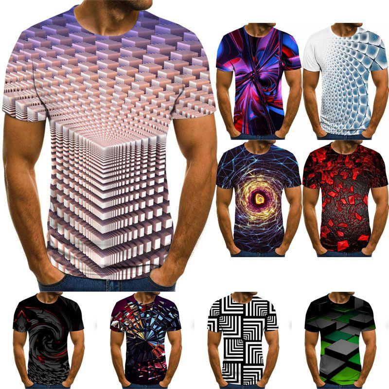 3d Men Vortex Psychedelic Printed Tshirts Hip Hop Short Sleeve Tee Tops Shirts