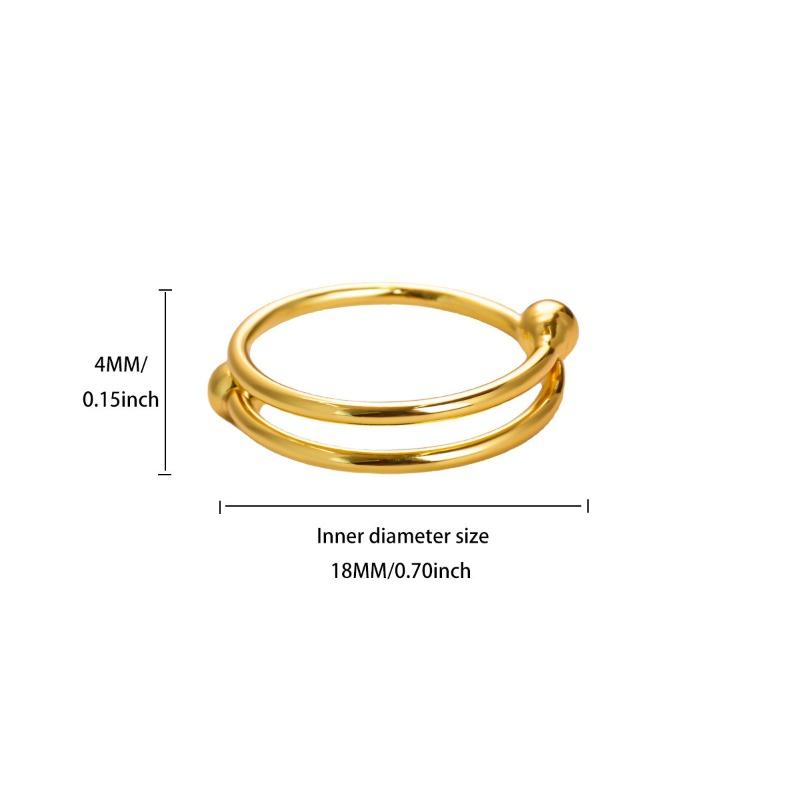 Personalized and Innovative K Gold Double-layer Round Bead Ring Women's Fashion Plain Ring Simple Index Finger Ring Jewelry Is Hot-selling