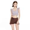 Korean Ins High Waist Split Swimsuit Female Conservative Skirt Small Fresh Small Chest Hot Spring Vacation Swimsuit