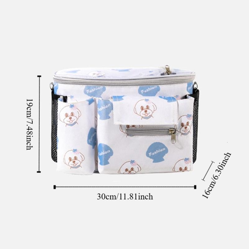 Multifunction Baby Pram Organizer Large-capacity Oxford Cloth Baby Stroller Hanging Bag Diaper Bottle Storage Waterproof