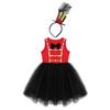 Kids Girls Sleeveless Bowtie Mesh Tutu Dress For Halloween Christmas Cosplay Birthday Party Fancy Dress Up