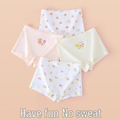 New Pure Cotton Girls' Cartoon Underwear - Soft, Comfortable, Antibacterial, Skin-Friendly Shorts