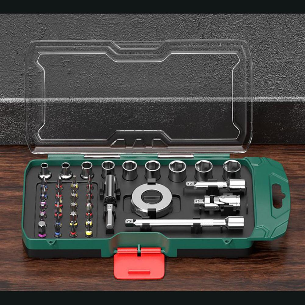 39PCS Ratchet Wrench Socket Bit Set with 72-Tooth Mechanism for For Torx Star Cross Bits Mechanical Repair Tools