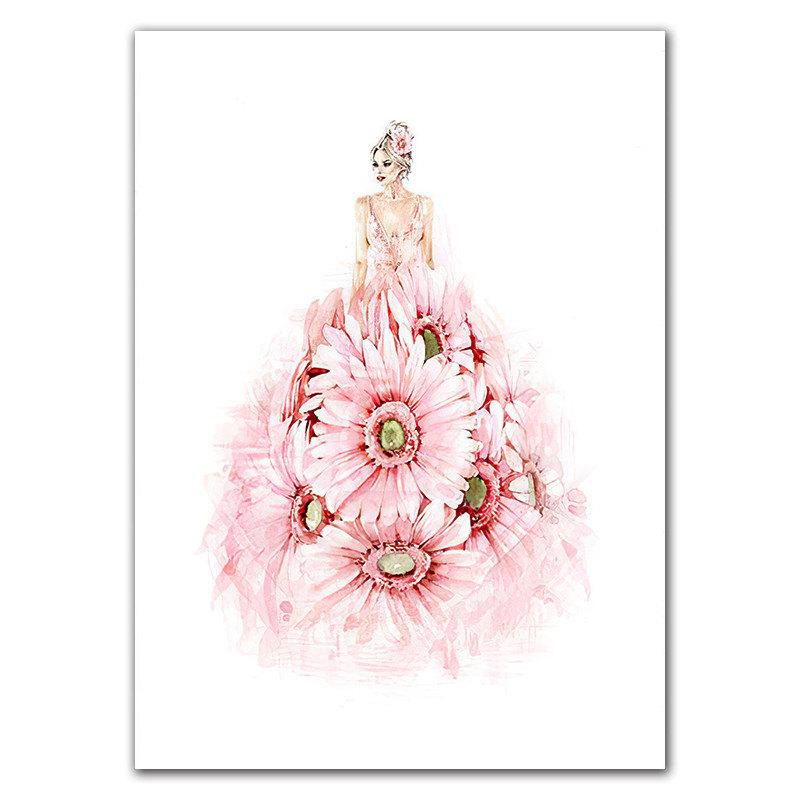 Modern Salong Skönhet Fransar Svarta Läppar Nordisk Väggkonst Dukmålning Kvinnor Affischtryck Enkelhet Parfym Böcker Bild HD3151