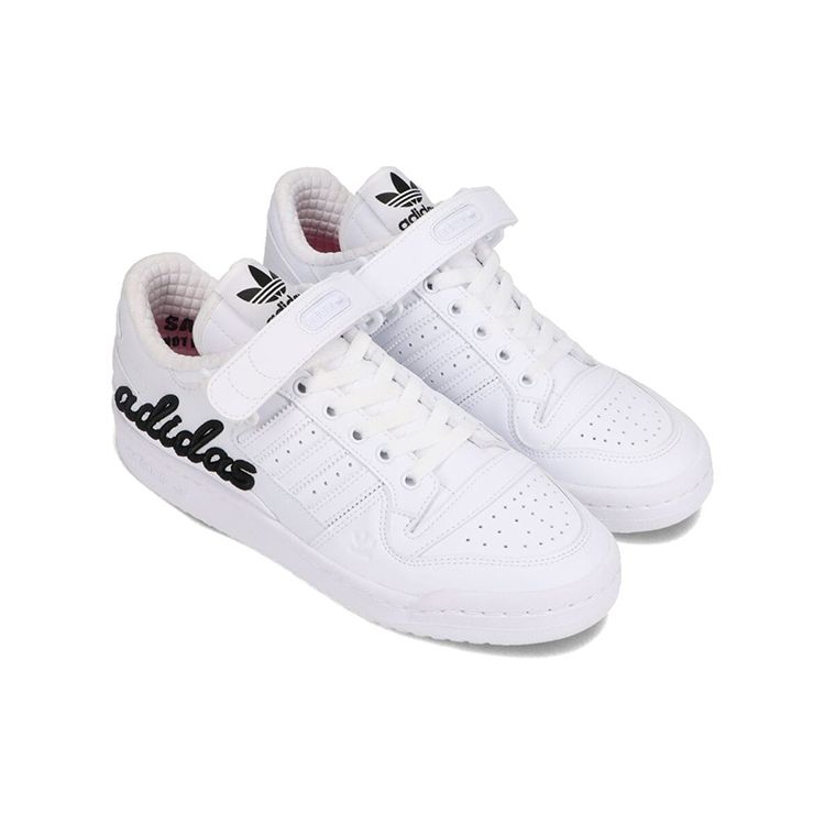 atmos x adidas Forum Low Белые Черные Унисекс Кроссовки Обувь-Белый Кричаще-Розовый — фото 3