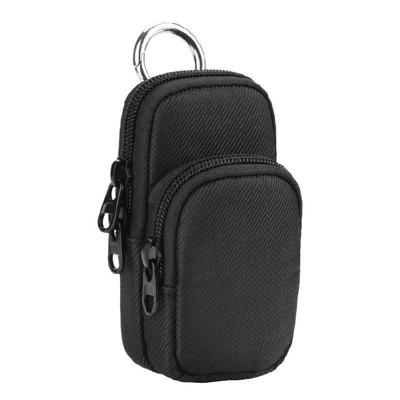 MP3 Player Case Portable Travel Carrying Bag Organization Nylon Carrying Case With Double Pocket And Metal Hook