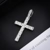 Eco-Friendly European & American Hip-Hop Zinc Alloy Rhinestone Cross Pendant Necklace with 4mm Diamond Tennis Chain