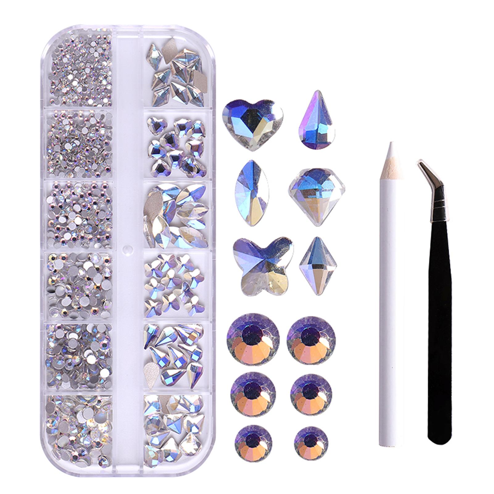 

Набор инструментов для маникюра с плоскими бриллиантами специальной формы, 12 сеток, точечный дрель, карандаш + изогнутый ZSHZ-213