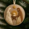 Handmade Nativity Christmas Tree Ornament Acrylic Religious Birth of Jesus Scene Christian Xmas Hanging Decor Unique Gift