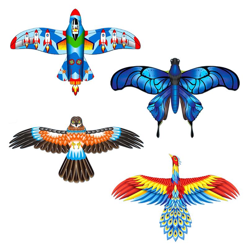 Cartoon Child Dynamic Kite Toy Cartoon Phoenix Butterfly Airplane Eagle Kite Kids Handheld Fishing Rod Kite Outdoor Sport Toys