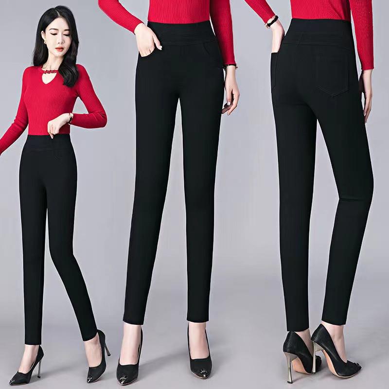 

Эластичные брюки-карандаш с высокой посадкой больших размеров для женщин среднего возраста – Весенне-осенние леггинсы под джинсовую ткань XXXL [130-150 catties]